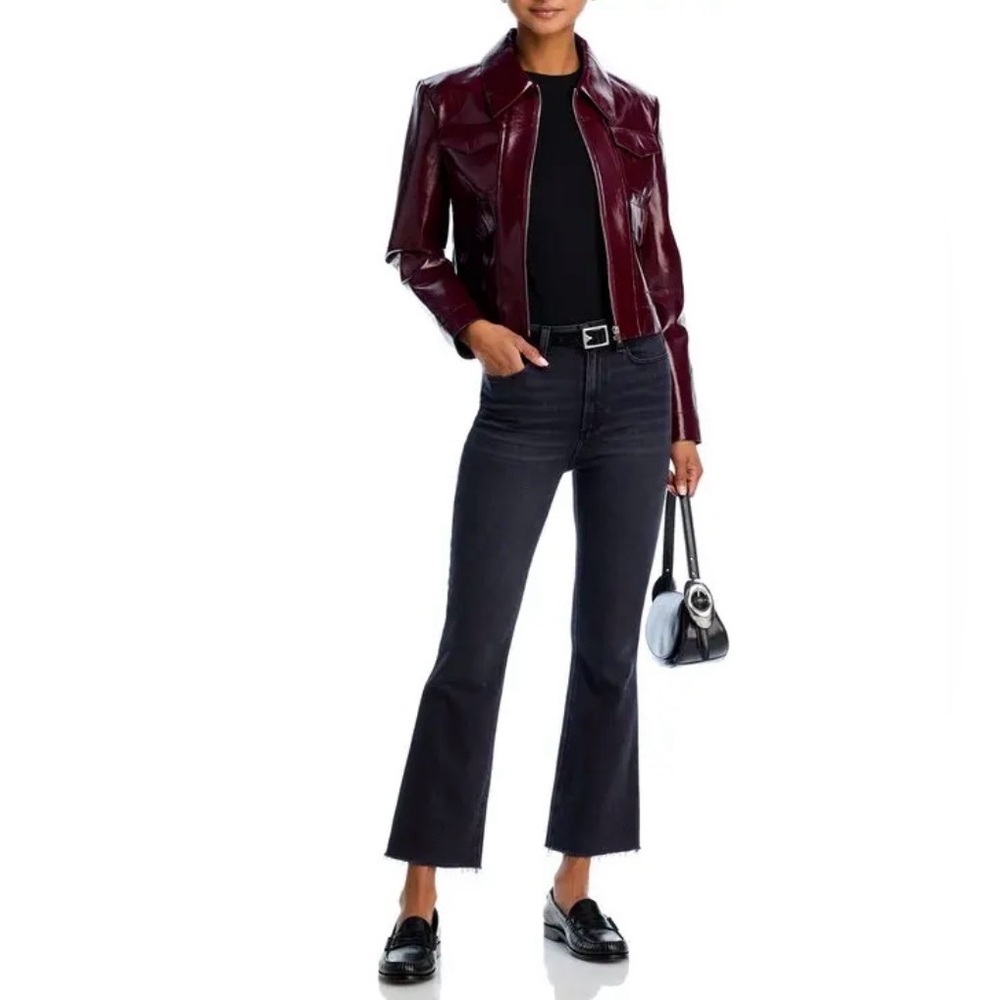 Paige Claudine High Rise Ankle Flare Jeans Black Lotus NWT Size 34